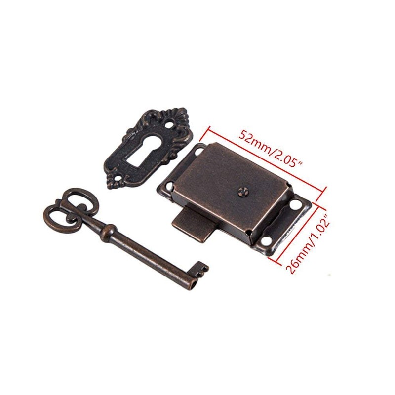 2 Pack Retro Cabinet Cupboard Jewelry Box Decorative Lock Case