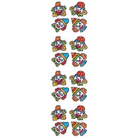 Jillson Roberts Prismatic Stickers, Clown Faces, 12-Count (S7226)