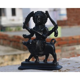 Lord Kaal Bhairav Hindu Deity God Religious Statue Marble Kaal Bhairav Statue Diwali 6"inch | Batuk Bhairav Bhagawan Tantra Siddhi Idol Mahakal Tantric Avatar Maha Kaal Bhairo Murti for Pooja Mandir