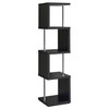 Coaster Home Furnishings Baxter 67-inch 4-Shelf Bookshelf Black and Chrome