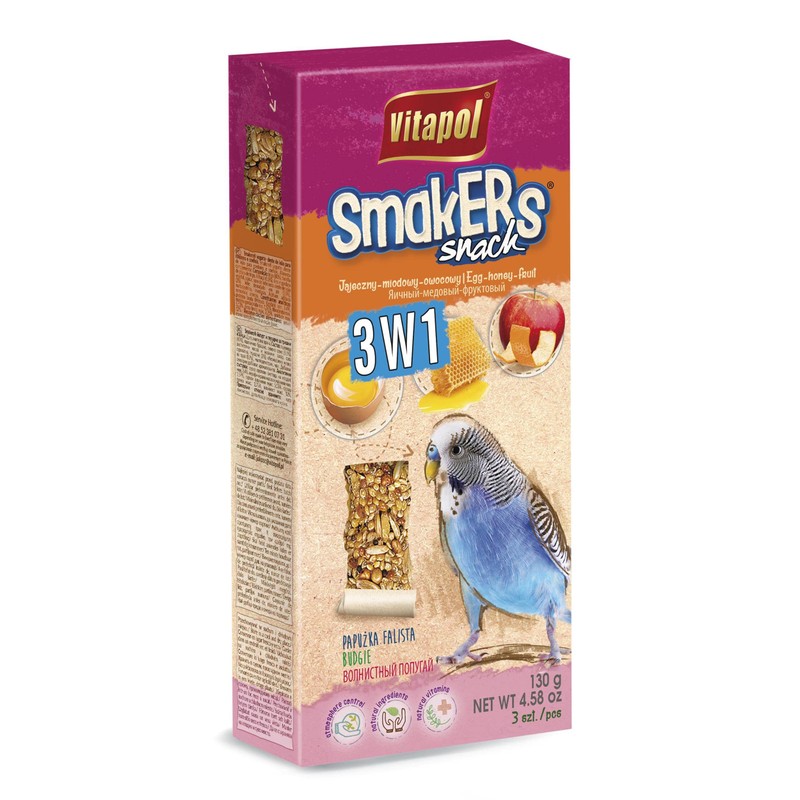 A&E Cage Co. SmaKers Treat Sticks for Parakeet- 3-in-1 Flavor