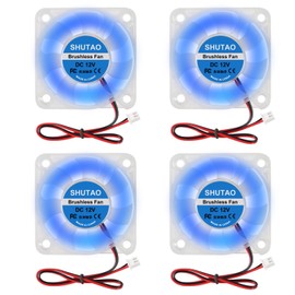 4PCS 5010 Cooling Fan 12V RGB 50x50x10mm DC 12V 50mm Brushless Cooling Fans 10mm Fan Blue LED Cooler Fan 2 Pin for 3D Printer