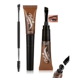 Erinde Gel Para Cejas Peel off, Tinte Para Cejas de Larga Duración y Resistente al Agua, Gel Para Cejas a Prueba de Manchas y Transferencias, Crema Tintada Mate Natural Para Cejas con Pincel, #02