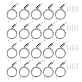 20 Pack Hexagon Garage Lights Suspension Cables Kit Steel Hanging Chains 1m / 3.28ft, Hex Honeycomb Light Connectors Pendant Light Wire Rope Cable Heavy Duty Chandelier Wire Adjustable (20pcs 1m)