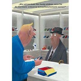 Inkognito Postcard A6 • 26070 Snowflake Button Artist: Gerhard Glück • Satire