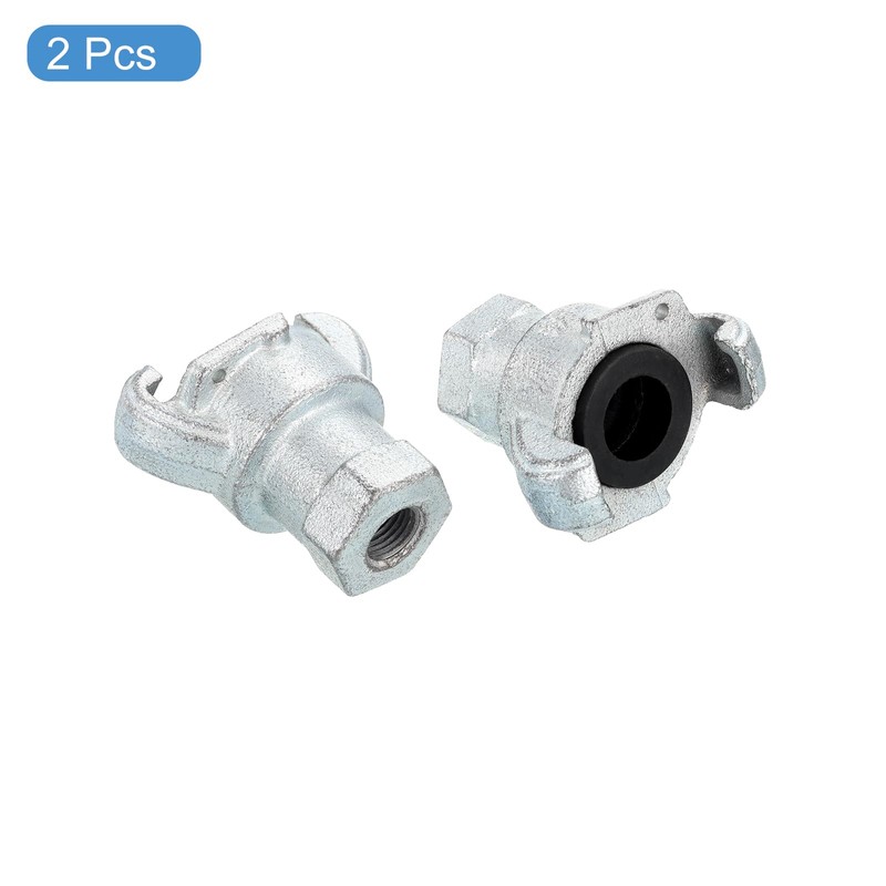 sourcing map Iron Air Hose Fitting, 2Pcs 1/4" NPT Female