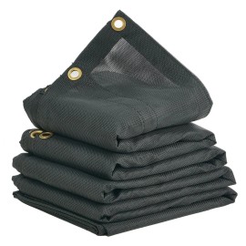7 X 14 ft Heavy Duty PVC-Coated Dump Truck Mesh Tarp 5.5\" 18oz Double Pocket Brass Grommets Double Needle Stitch Webbing forSize: Size 7 x 14 ft