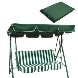 Hapihom Swing Chair Canopy Replacement,Double Seat Garden Swing Seat Canopy Cover Patio Garden Hammock Top Cover For Outdoor Garden Patio Yard Park Porch Seat Furniture green