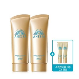 Annexa 아넷사 퍼펙트 UV 선스크린 스킨케어 젤 NA 90g 2개 + 스킨케어 젤 15g 2개 증정 Anessa Perfect UV Sunscreen Skincare Gel NA 90g 2 Pieces + Skincare Gel 15g 2 Pieces Free Gift