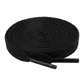 riemot Flache Schnürsenkel 1 Paar reißfest 8mm Breit Schuhbänder Ersatz Sport Shoe laces für Sneaker Sportschuhe, Laufschuhe, Erwachsenenschuhe, Kindschuhe - Schwarz, 120cm