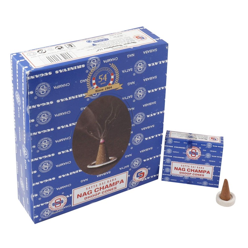 Satya 01431 Nag Champa Incense Dhoop Cones, 12 Packs x