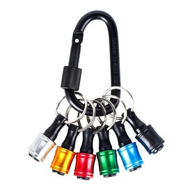 Yakamoz Hex Shank Keychain, 6 Pieces 1/4 Inch Extension Bar Screwdriver Bits, Holder Socket Adapter Drill Bit, Quick Release Keychain Easy Change for Electric Screwdrivers and Drill Bits