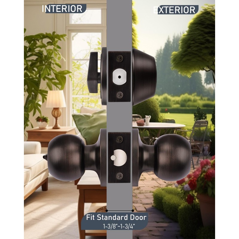 Brotima 3 Pack Entry Door Locksets with Single Cylinder Deadbolt,