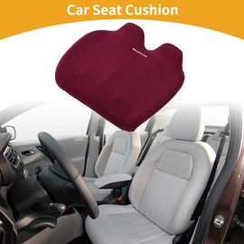 Partuto 1 Pc 43x39cm Universal Car Seat Cushion - for Car Travel Driving Seat Protection Pad Cover Anti-Slip - Memory Foam Red