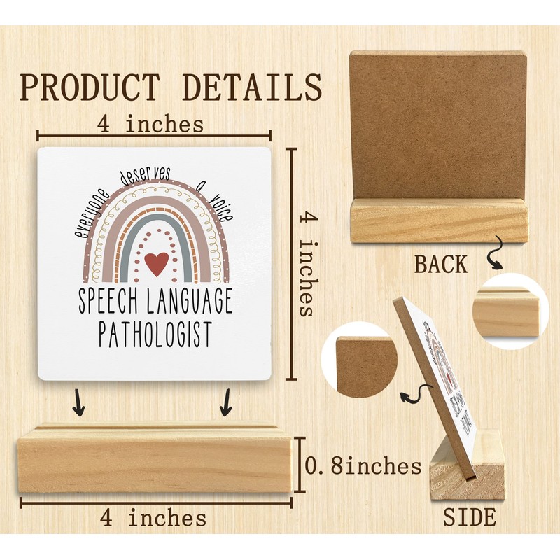 QASHWEY Everyone Deserves a Voice Wood Plaque Sign Desk Decor,Speech