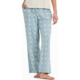 Life is Good - Womens Hello Sunshine Pattern Snuggle Up Sleep Pant, Color Smoky Blue, Size: Small