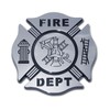 Firefighter Support Black Accent Chrome Auto Emblem