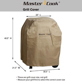 MASTER COOK Gas Grill Rain Cover, Heavy Duty Waterproof and Weather Resistant Oxford Fabric Cover 30.31‘’ L x 21.26‘’ W x 40.55‘’ H