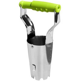 GREBSTK Sturdy Stainless Steel Gardening Bulb Transplanter Tool with Depth Mark and Soil Release Handle for Planting Bulbs