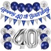 Afirbeone 40th Birthday Decoration for Men Women Navy Blue and