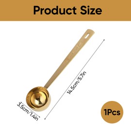15ML Measuring Scoop for Collagen Supplements: Precision Gold Measuring Spoon with Long Handle - Stainless Steel Coffee Scoops for Protein Powder, Coffee, Matcha