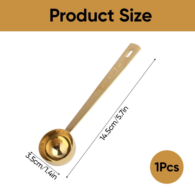 15ML Measuring Scoop for Collagen Supplements: Precision Gold Measuring Spoon