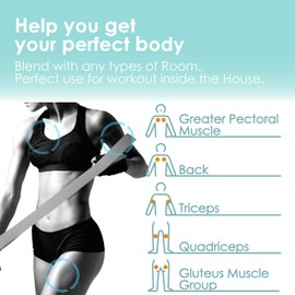 Eklea Sports HCF-TBFSBUL Training Tube, Soft Tear Resistant Fabric Type, Includes Storage Band, Training Book, Light Blue