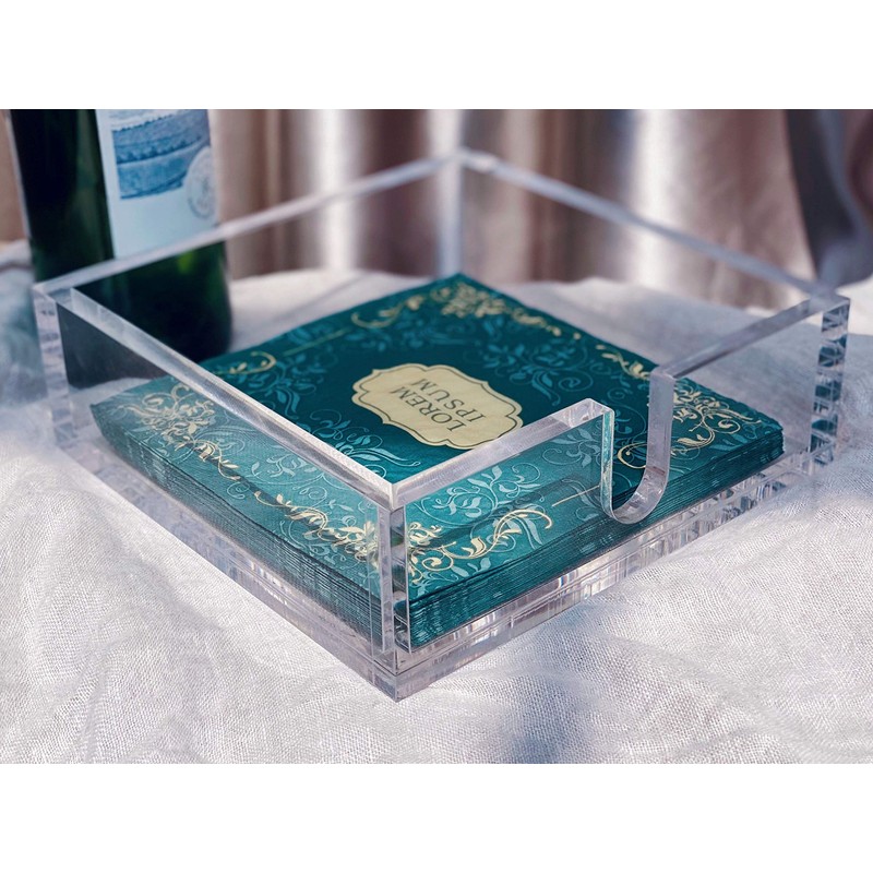 IEEK Acrylic Luncheon Napkin Holder,Decorative Napkin Tray for Dining Table