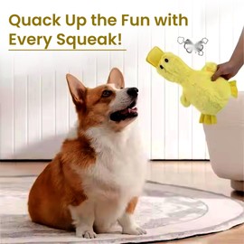 Tails and Treasures Dog Toy: Stuffed Duck with Soft Squeaker for Puppies and Senior Pets, Interactive Dog Toys for Boredom, Cute Stuffed Toys for Indoor Fun and Enrichment, Durable Design