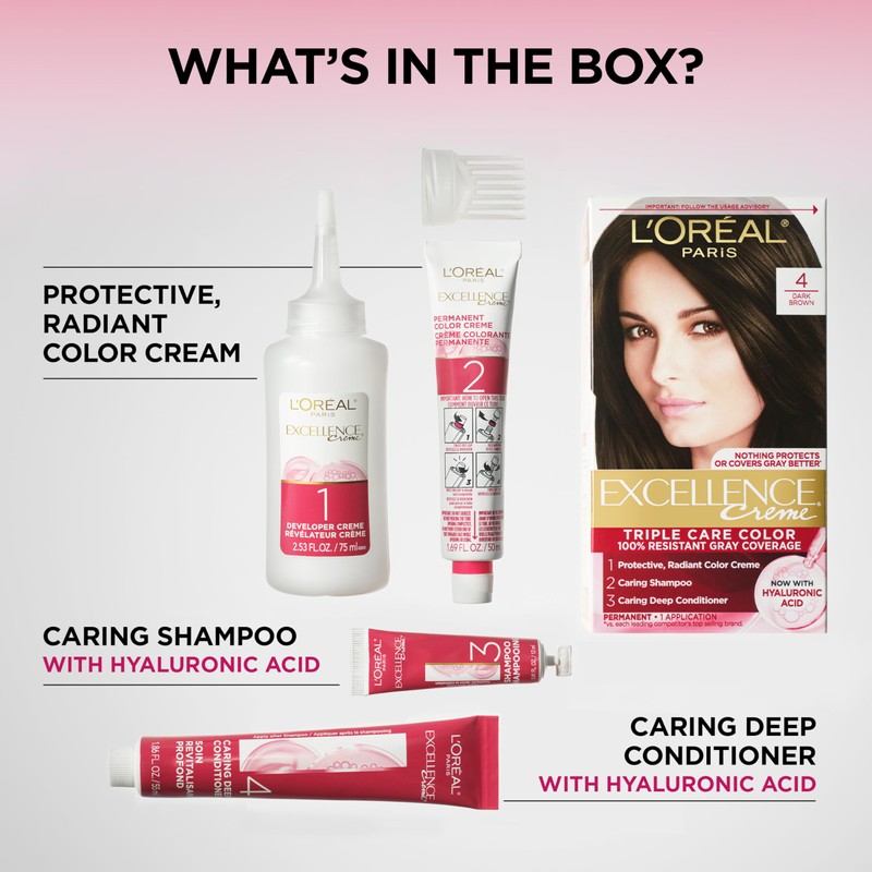 L'Oreal Paris Excellence Crème Permanent Hair Dye, Triple Care Hair