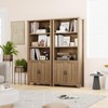 Farmhouse Bookshelf With Storage,70.87''Tall Modern 5-Tiers Storage Bookcase With Adjustable