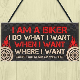 RED OCEAN BIKER Gifts For Men Gift For Motorbike Motorcycle Lovers Garage Man Cave Sign Gift For Dad Grandad Son Brother