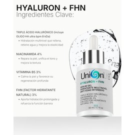 HYALURON + FHN Sérum Gel Hidratante Facial Triple Ácido Hialurónico más Factor Hidratante Natural, 30ml