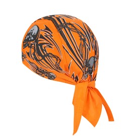 DANLCUPL DOO Rags Dew Rag Skull Cap Pirate Hat Cycling Bandana Motorcycle Biker Cooling Head Wrap Beanie Helmet Liner Skull Skeleton Pirate Yellow