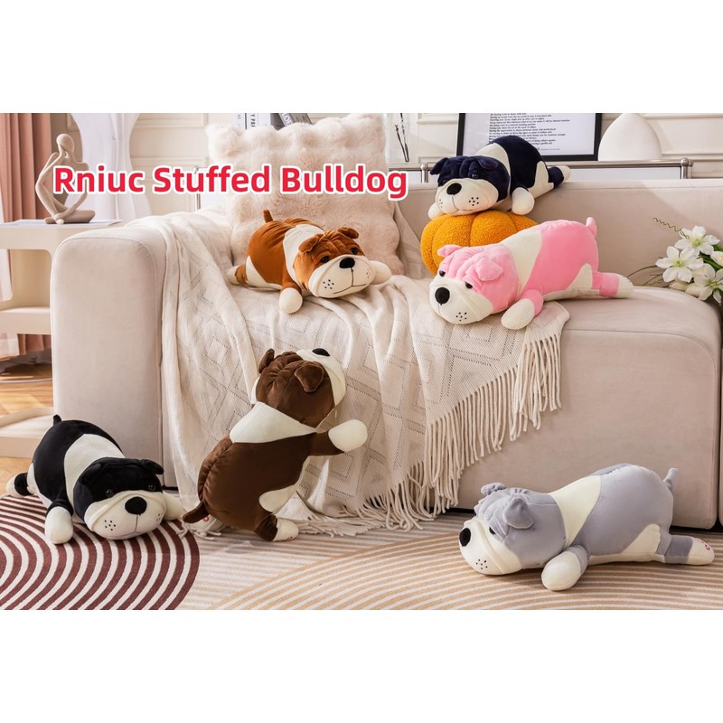 Stuffed Animals Dog,Yellow 17.7in Stuffed Bulldog Stuffed Animal Dogs Cute