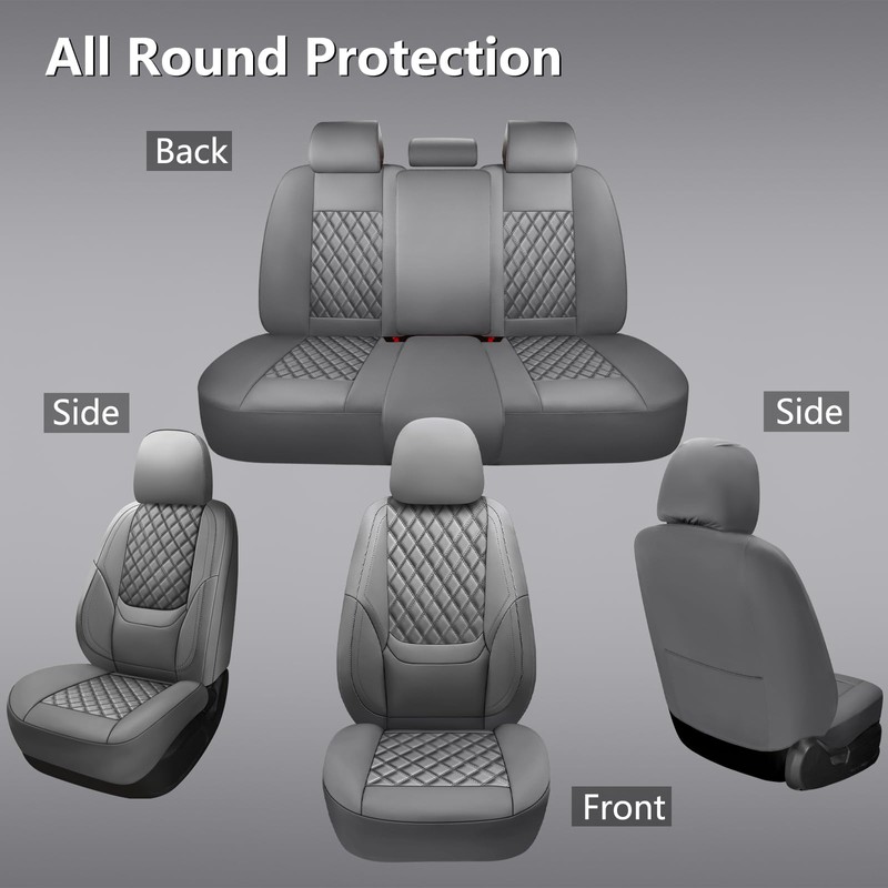 NS YOLO Full Coverage Leather Car Seat Covers Full Set,Waterproof