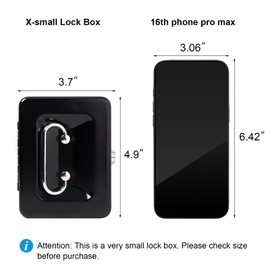 Jssmst X-Small Cash Box with Lock - Money Saving Box for Cash Coins, Small Lock Box for Medication Personal Items, 4.92'' x 3.94'' x 2.28'', Black