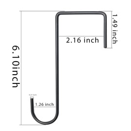 MENG ZHI AO 8 PCS Heavy Duty Plant Hangers Garden Hooks Fence Hook Hanger Perfect for Hanging Lights Bird Feeder Flower Basket Planters (Black)