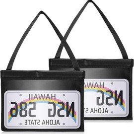 License Plate Holder with Hanging Strap - Durable Test Drive License Plate Bag for Car, SUV, Truck - Black Frame Cover