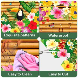 2 Pack Hawaiian Luau Tablecloth Party Decorations, 54 x 108 Inch Plastic Tiki Tropical Table Cloth, Disposable Hawaii Aloha Table Cover for Summer Beach Pool Themed Birthday Party Decor Supplies