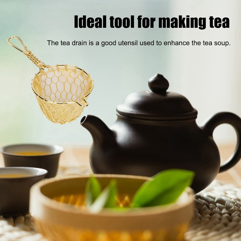 Copper Tea Infuser Strainer Reusable Loose Leaf Teapot Filter with
