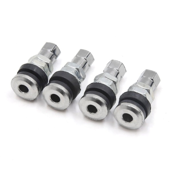 sourcingmap 4Pcs Bolt-in Tubeless Wheel Tire Valve Stems w Dust