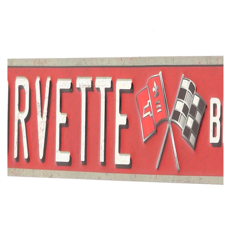 Open Road Brands Corvette Boulevard Tin Sign - 20x3.38 inches