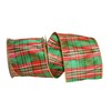 Reliant Ribbon Primary Metallic Plaid Dupioni Wired Ed Ribbon, 4