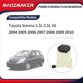 Magimaker - Depósito de líquido de dirección asistida con tapa compatible con Toyota Sienna 2004, 2005, 2006, 2007, 2008, 2009, 2010, 3.3L, 3.5L, V6, reemplazar 4430506050 4436008020