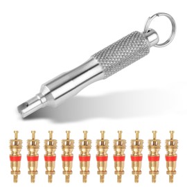 Notoke 17 PCS Tire Valve Core Tool Set, 16 PCS Tyre Tire Valve Cores with Valve Core Removal Tool, Stainless Steel Valve Core Remover Tire Valve Stem Puller for Cars Trucks Motorcycles and Bicycles