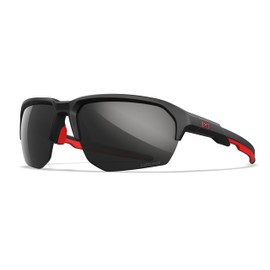 Wiley X JAKL American Sniper Brand Captivate Ballistic Rated Sunglasses, Safety Glasses UV Eye Protection for Shooting and Outdoor Matte Black & Red Frames, Black Mirror Lenses