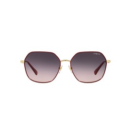 Vogue Eyewear Women's VO4198S Round Sunglasses, Top Red/Gold/Pink Gradient Dark Grey, 58 mm