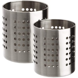 Happy Friends - Cutlery Holder and Kitchen Utensil Holder - Stainless Steel - Set of 2
