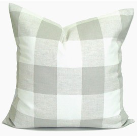 Gray Farmhouse Pillow, Plaid Pillow Cover, Farmhouse Pillow, Farmhouse Decor, Gray Throw Pillow Cover, Gray Plaid Pillow Cover, Grey Pillow Cover, Check Pillow Cover, 16x16, 20x20, 18x18, ALL SIZES